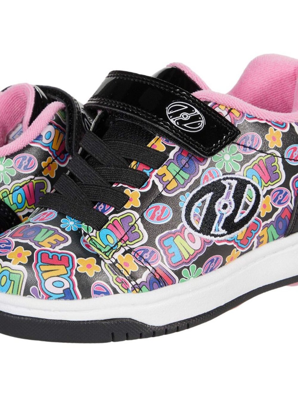 Heelys Youth Girls Peace & Love Hook & Loop Elastic Laces Skate Sneakers Size 12